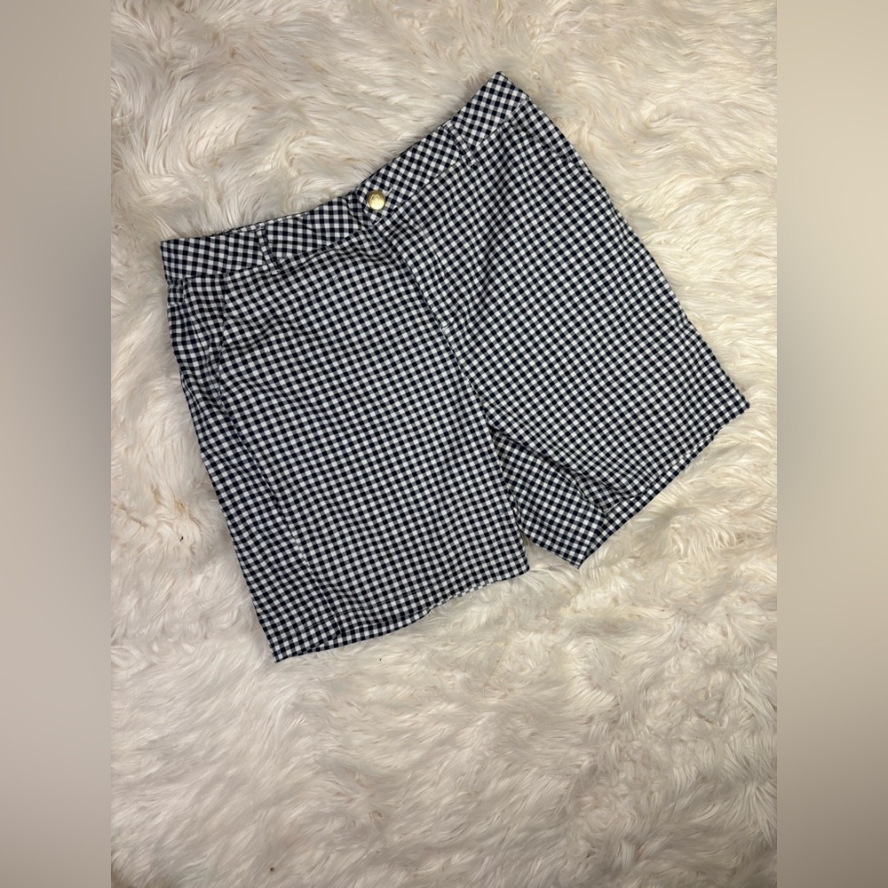 Gingham black white checkered shorts white black preppy croquette girl